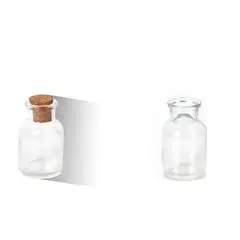 GENERICO - BOTELLA DE VIDRIO CON TAPA DE CORCHO 60ML 8x4CM