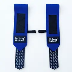 BODY NATION - Par de Muñequeras Deportivas Elasticadas Blue Calistenia Gym