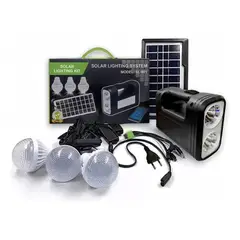 GENERICO - Kit Solar de Emergencia Camping con USB 3 Ampolletas Luz Blanco frío