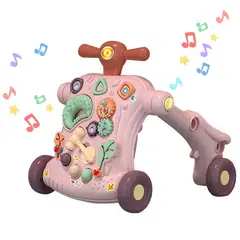 EVERSO - Andadera Musical Con Tablero De Juegos Portátil 6 En 1 Rosa