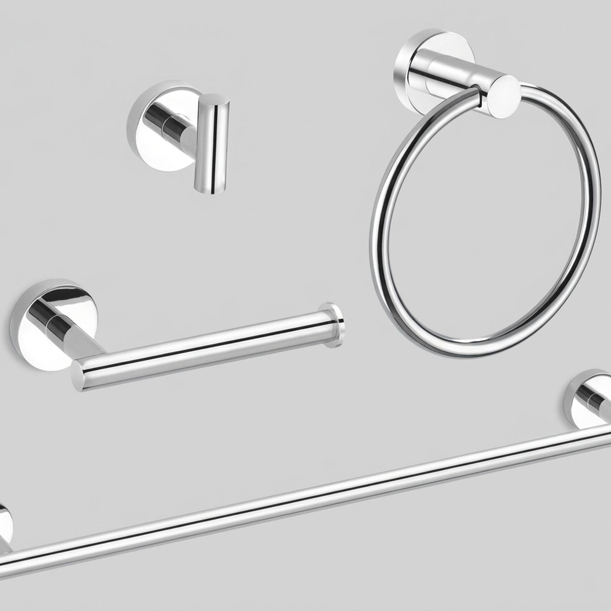 GENERICO - Set de 4 Accesorios de Baño Acero Inoxidable