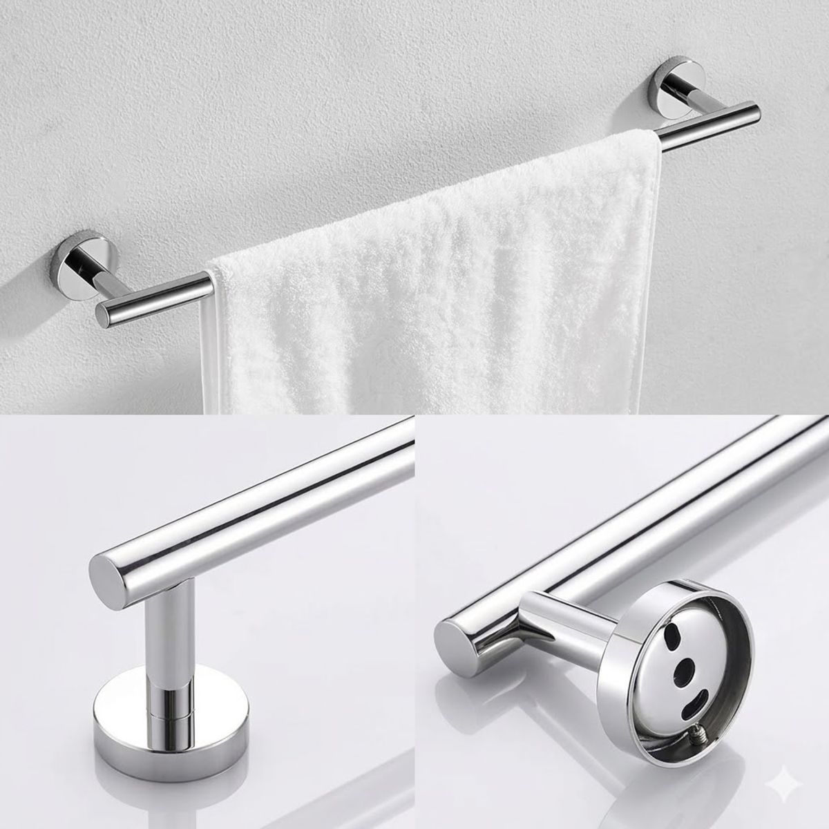 GENERICO - Set de 4 Accesorios de Baño Acero Inoxidable