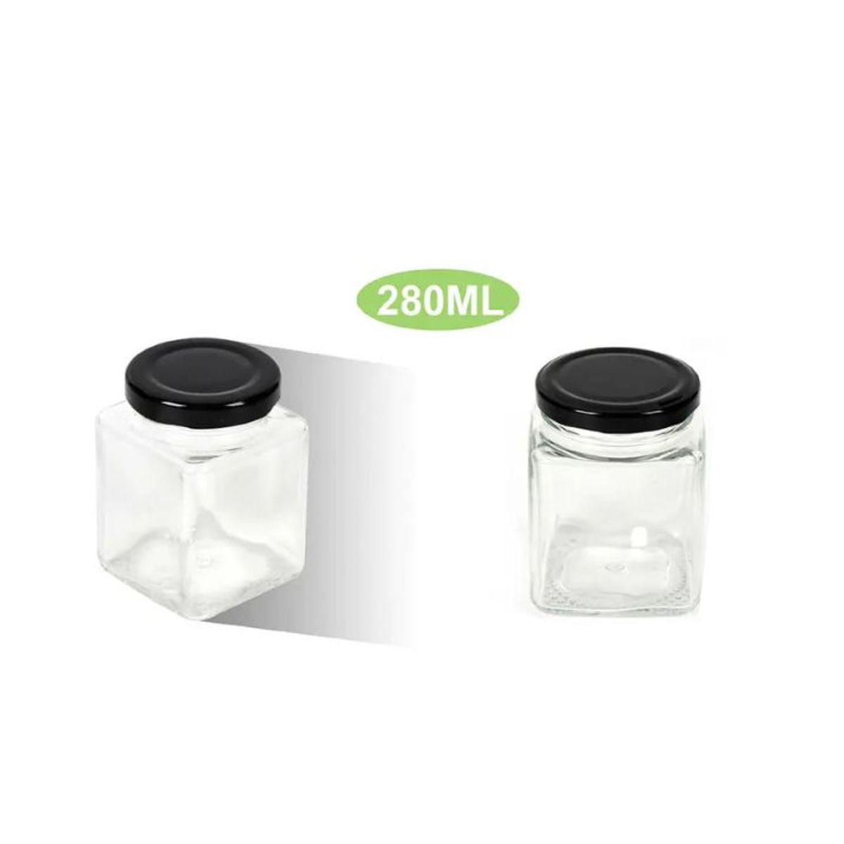 GENERICO - BOTELLA DE VIDRIO 280ML TAPA NEGRA 7x9CM