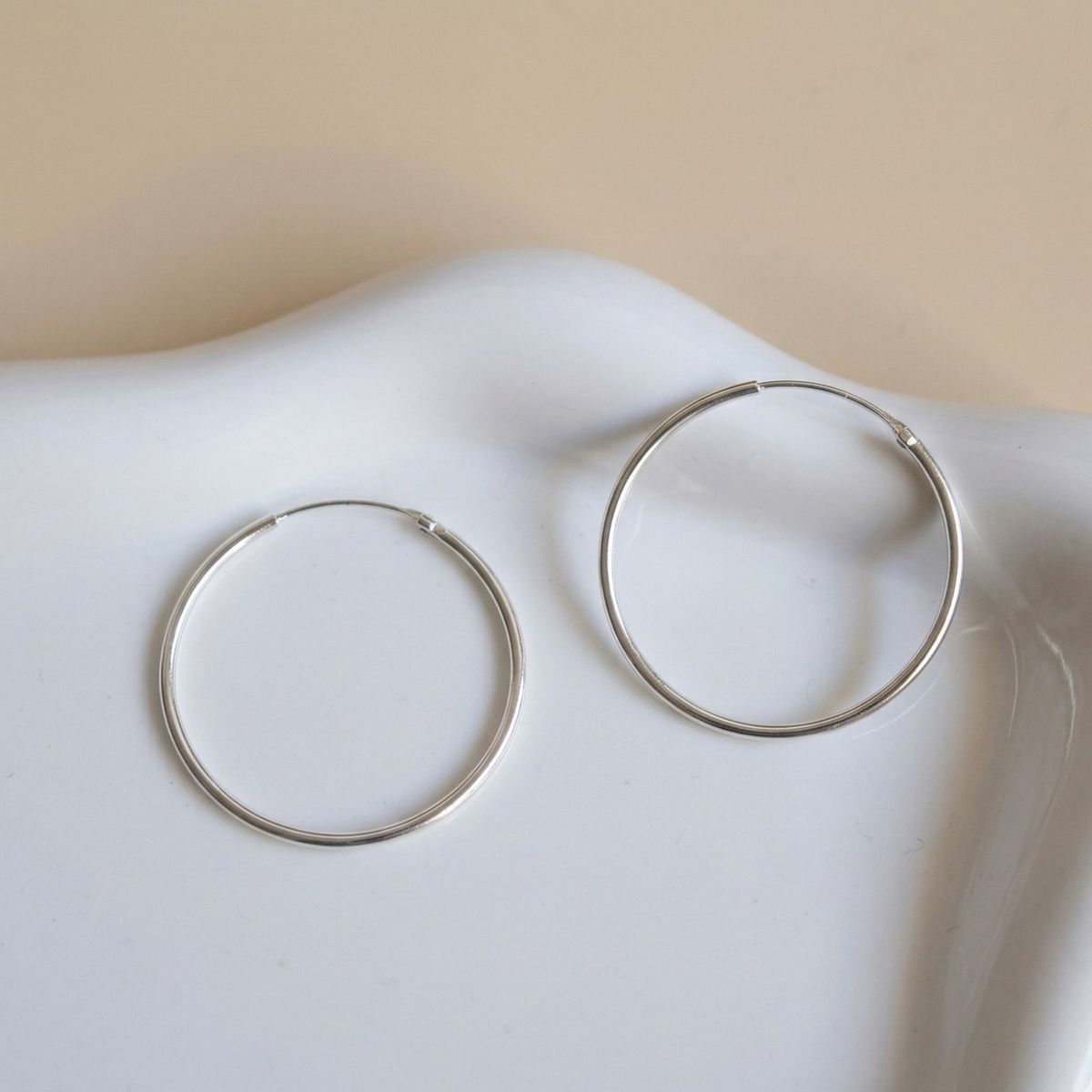 LK LUKSO - Aros Argolla Lisa 30mm Plata Ley 925