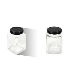 GENERICO - BOTELLA DE VIDRIO 500ML TAPA NEGRA 12x9CM