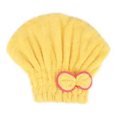 GENERICO - Gorro Toalla Microfibra para Secar Cabello en Ducha Amarillo Claro
