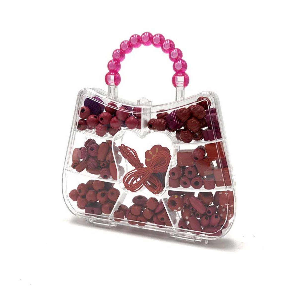 GENERICO - Kit De Perlas De Madera Para Pulseras Con Cuerda Para Niñas