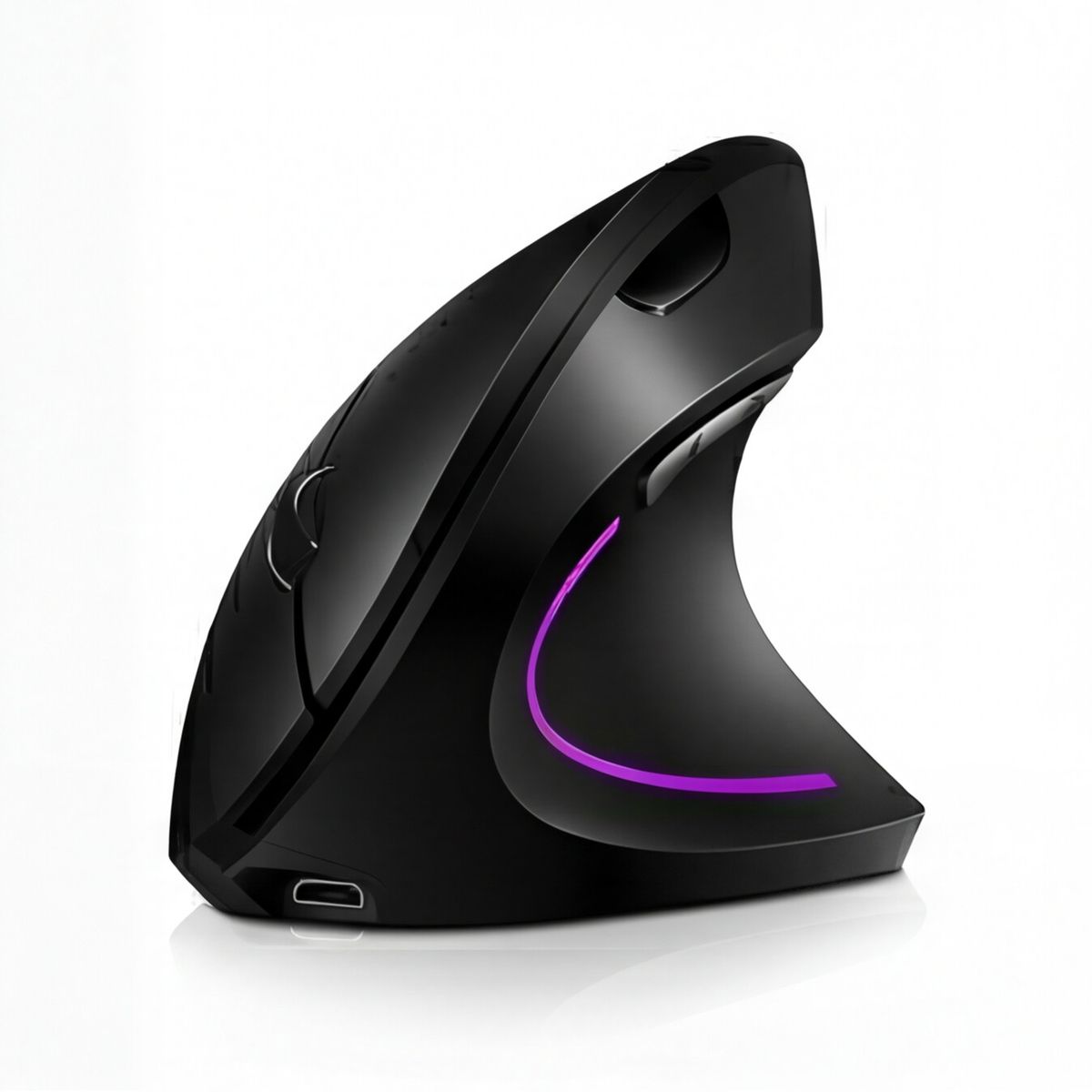 GENERICO - Mouse Vertical Inalámbrico 2.4g Recargable X Usb Ergonómico Color Negro