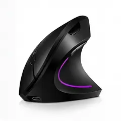 GENERICO - Mouse Vertical Inalámbrico 2.4g Recargable X Usb Ergonómico Color Negro