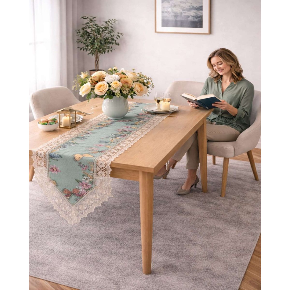 GENERICO - Camino de Mesa Estilo Boho Chic 40x180 cm Decoración Elegante