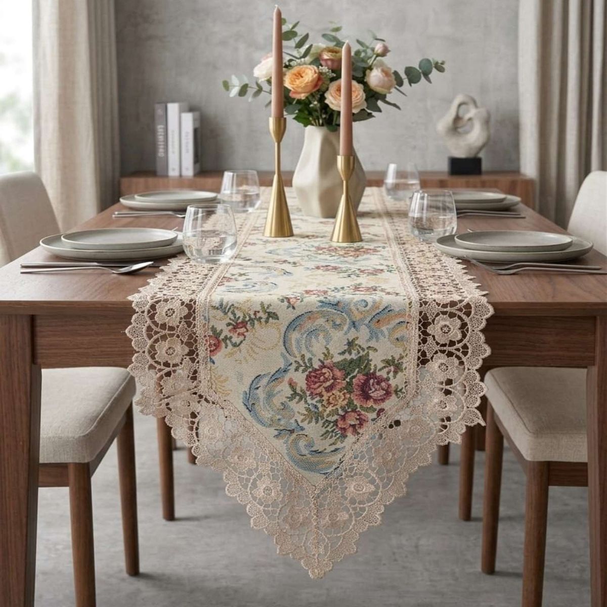GENERICO - Camino de Mesa Estilo Boho Chic 40x180 cm Decoración Elegante