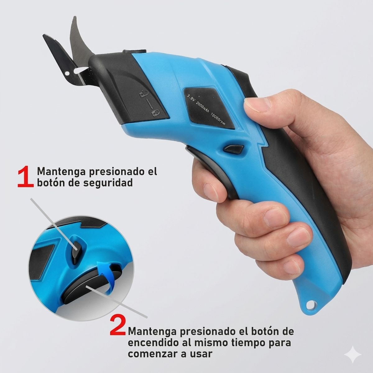 GENERICO - Tijera Eléctrica Inalámbrica Recargable Corta Telacartón