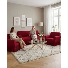 GENERICO - Juego de Fundas para Sillon Elasticas con Farolao 3+1+1