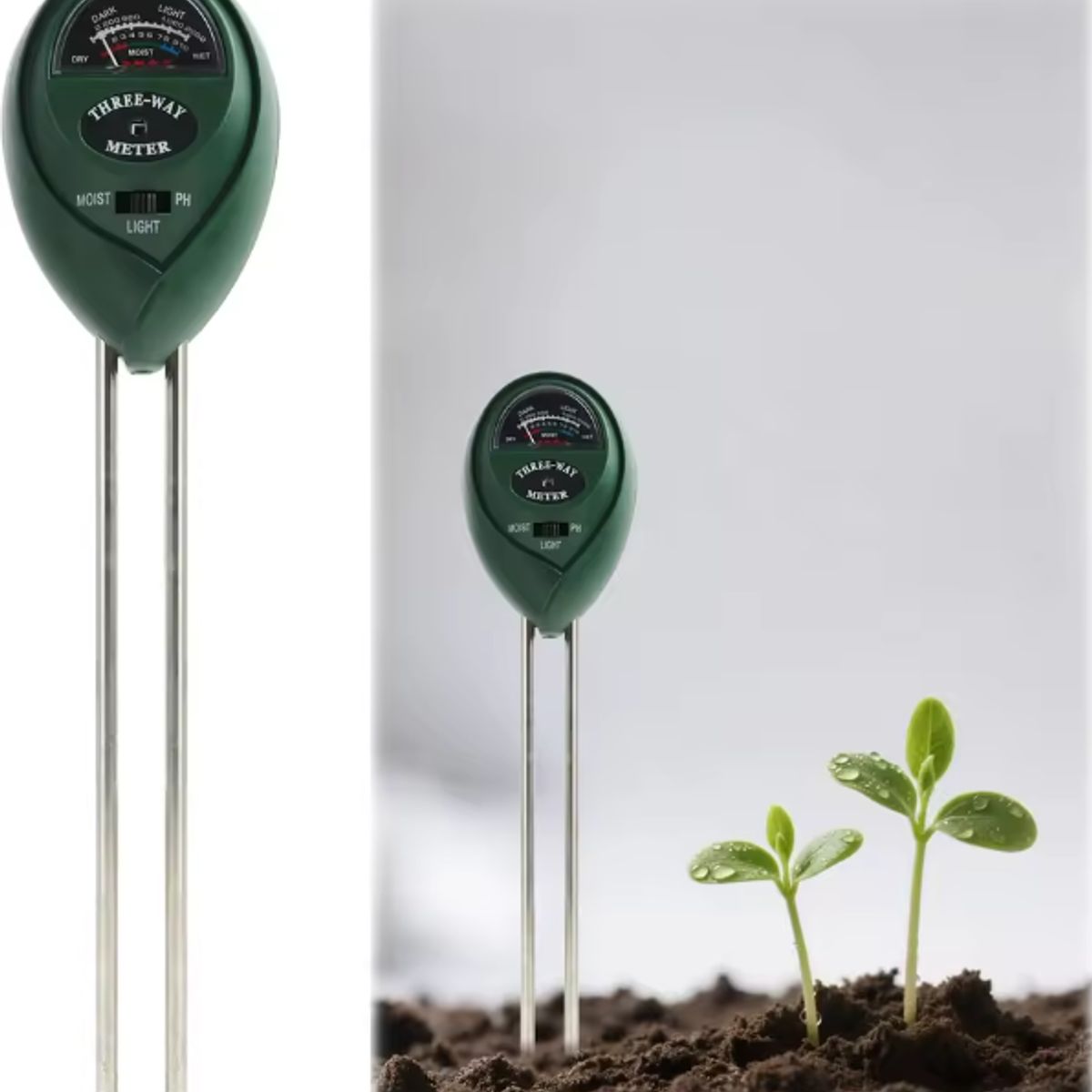 GENERICO - Análisis de suelo 3 en 1 para plantas con medidor de pH, sensor de humedad y medición de luz