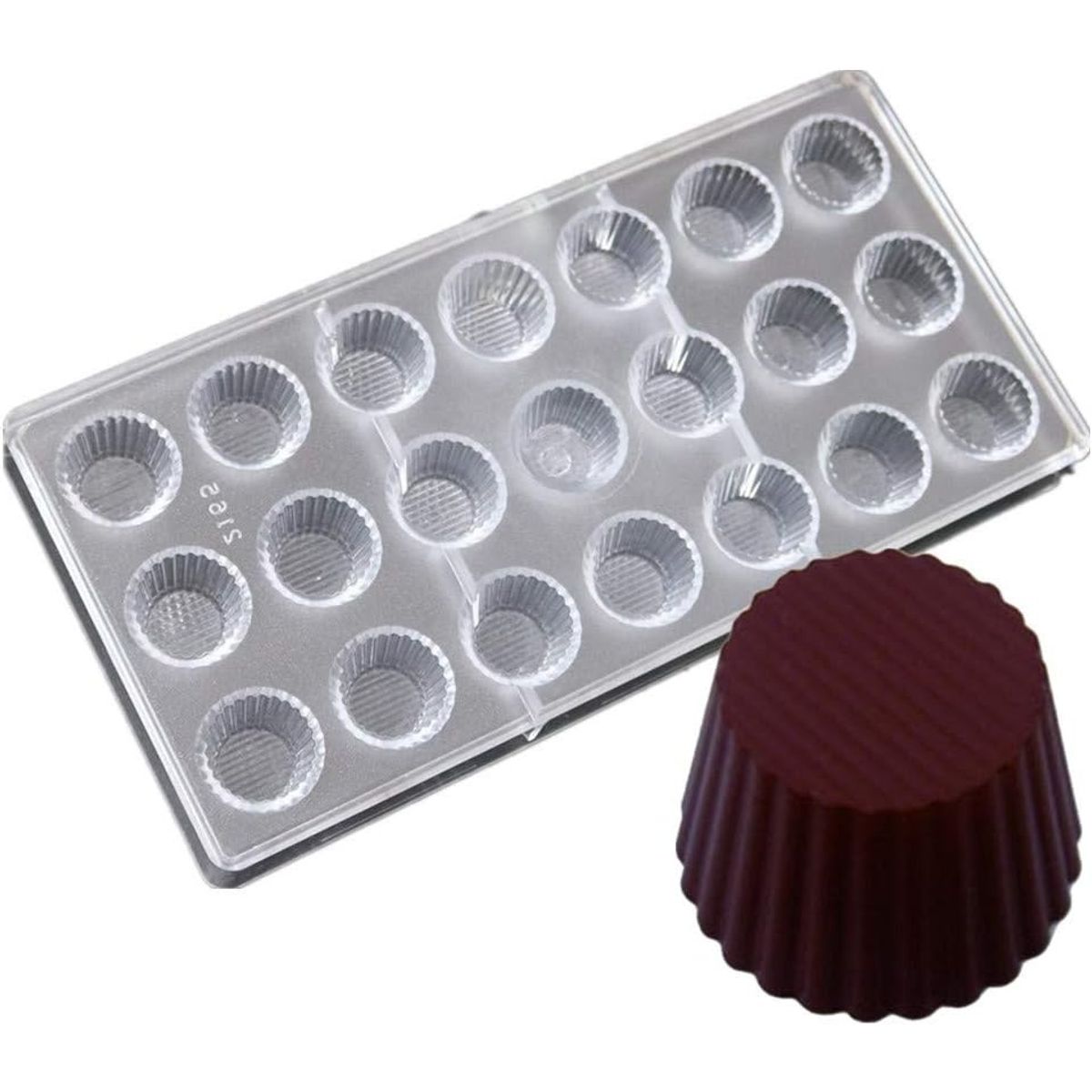 GENERICO - Molde Acrílico PChocolate  Redondo Acanalado