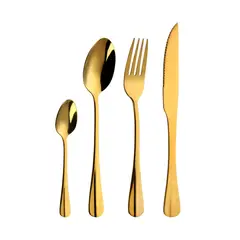 GENERICO - Set De Cubiertos X24 Piezas Color Dorado