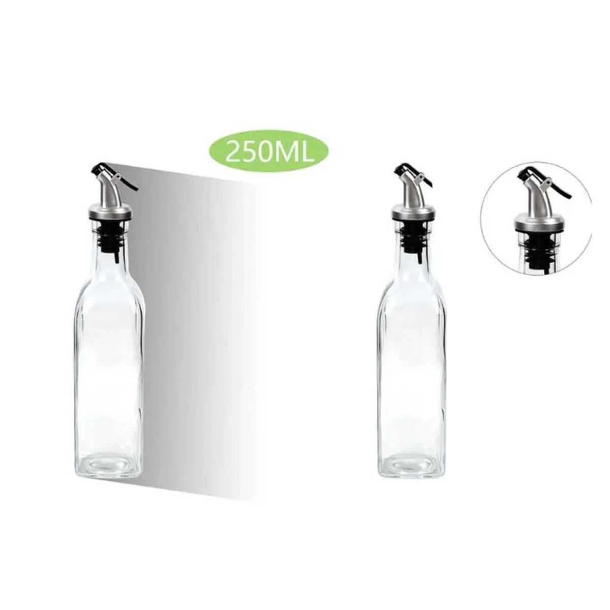 GENERICO - BOTELLA DE VIDRIO PARA ACEITE 250ML 25.3x4.8cm