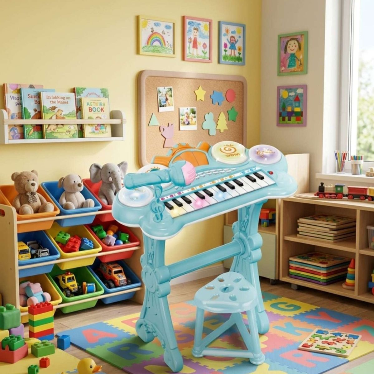 GENERICO - Piano musical set completo con microfono y silla