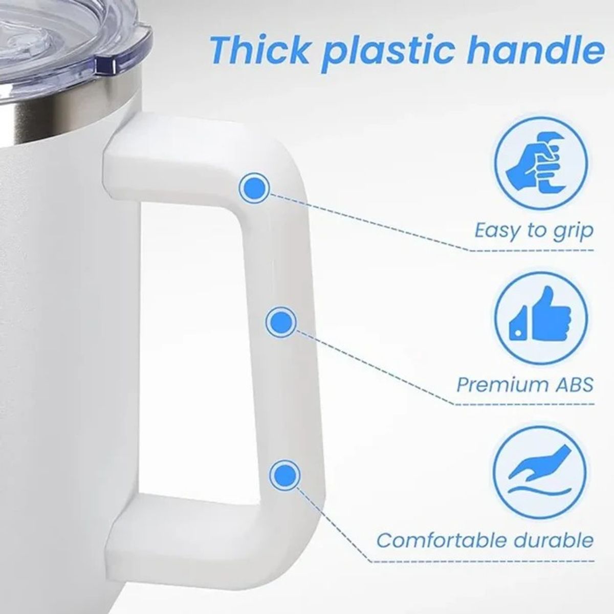 GENERICO - Vaso Mug Térmico Acero Inoxidable 1200ml BLANCO