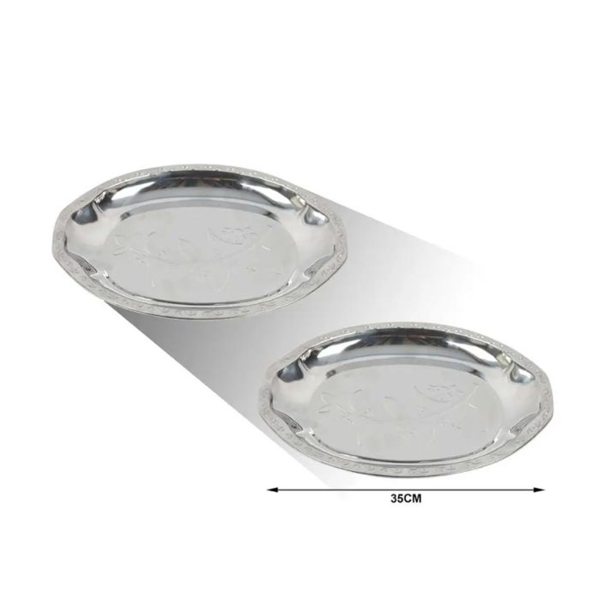 GENERICO - BANDEJA OVALADA DE ACERO INOXIDABLE 35CM