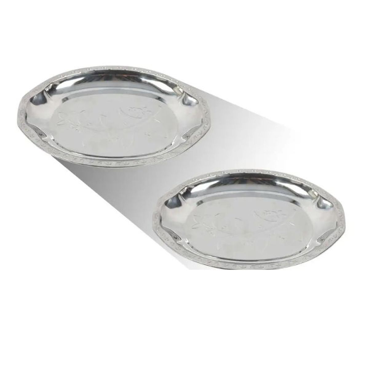 GENERICO - BANDEJA OVALADA DE ACERO INOXIDABLE 40CM