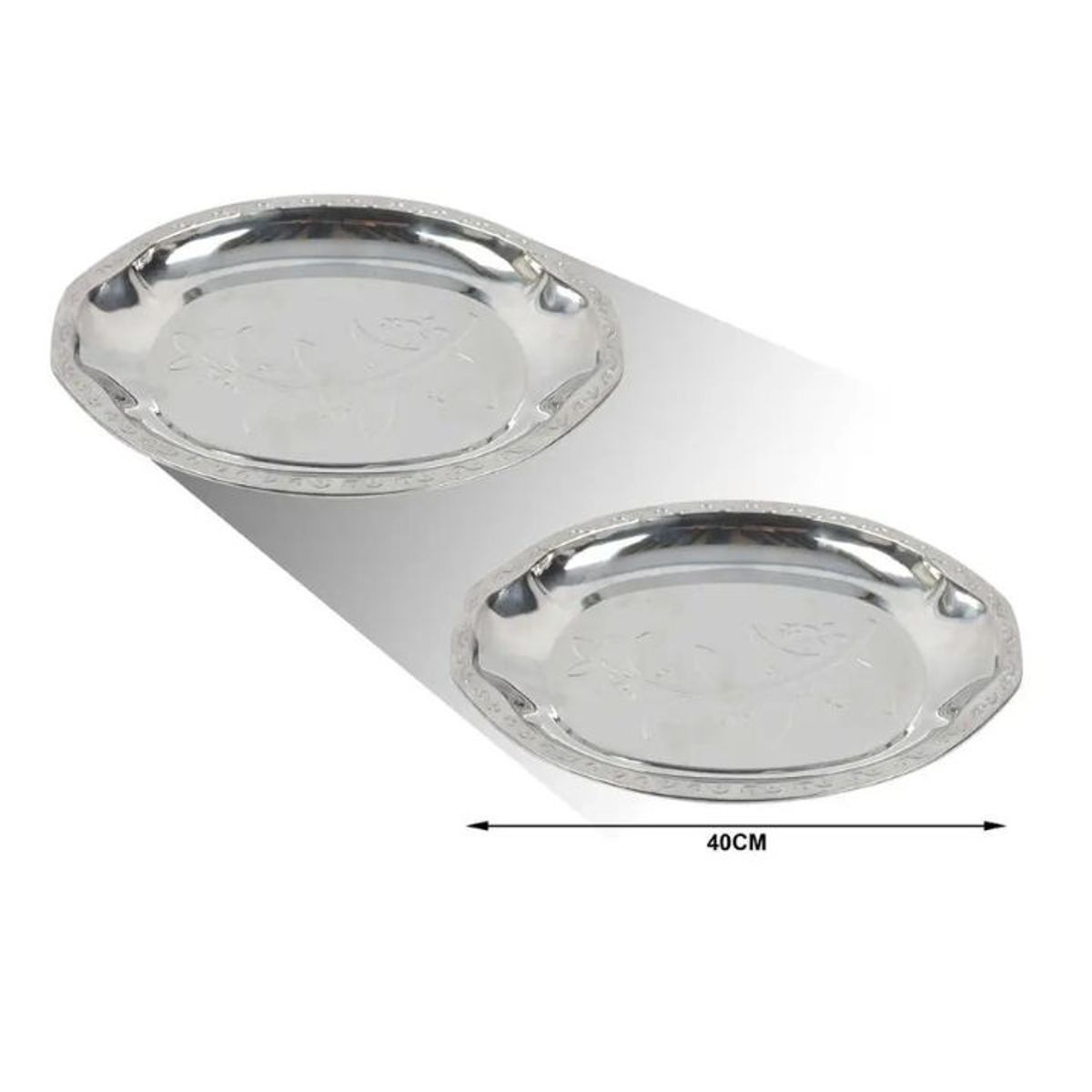 GENERICO - BANDEJA OVALADA DE ACERO INOXIDABLE 40CM