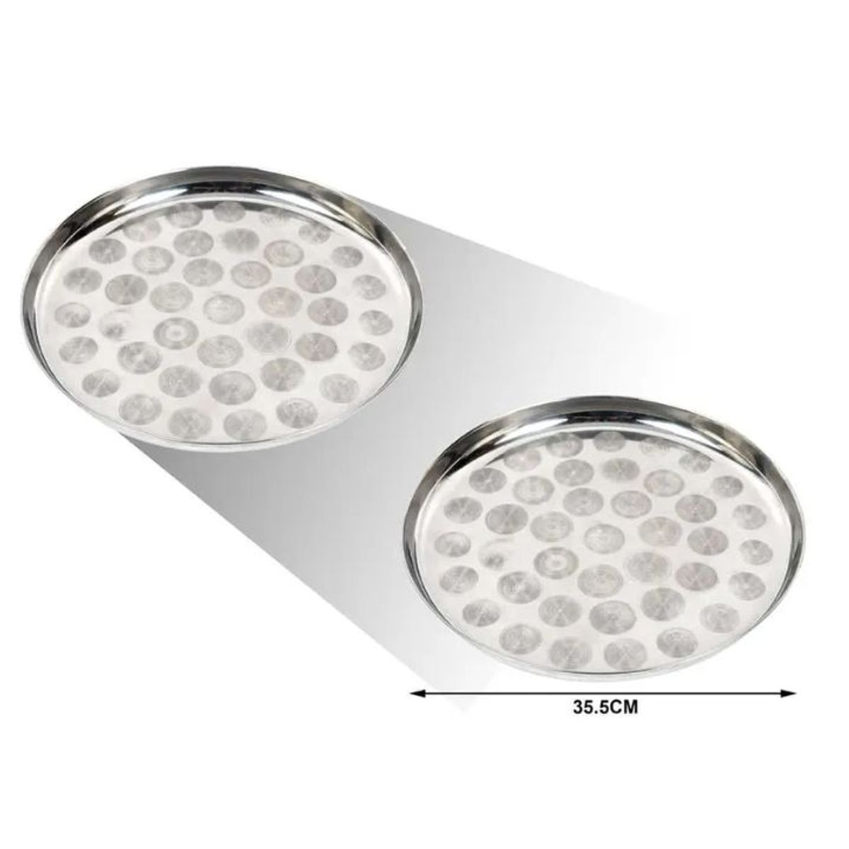 GENERICO - BANDEJA CIRCULAR DE ACERO INOXIDABLE 35.5CM