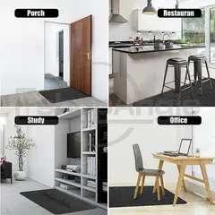 GENERICO - Alfombrilla Antideslizante Para Silla De Oficina Negro