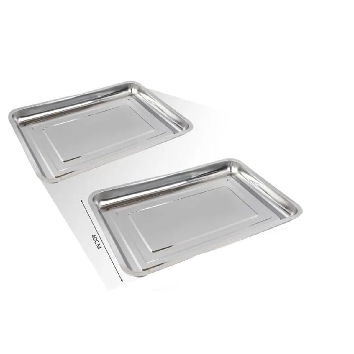 GENERICO - BANDEJA RECTANGULAR DE ACERO INOXIDABLE 60x40x4.8CM