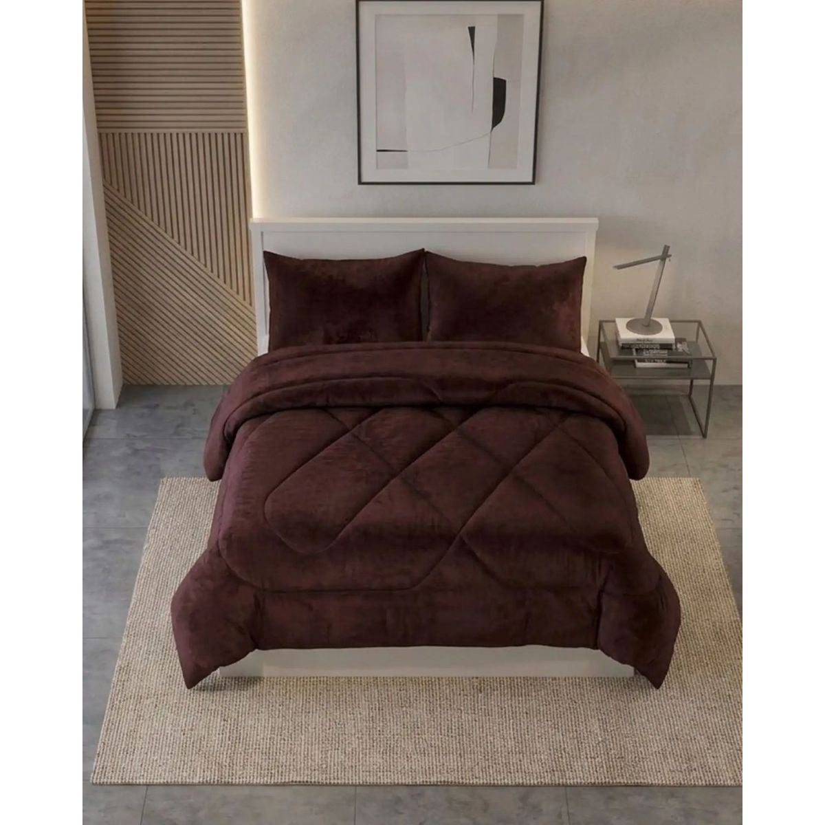 GENERICO - Cubrecama Plumón Plush con Chiporro Premium Ultra Suave y Térmico 2 Plazas