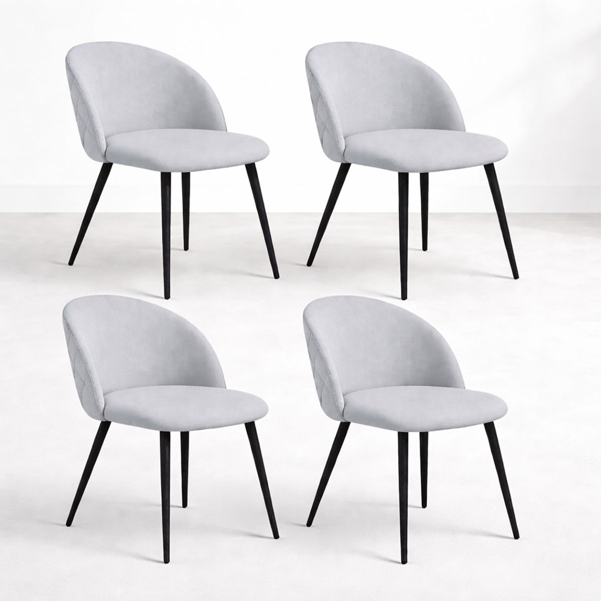 GENERICO - Pack 4 Sillas Tokio Lino Gris