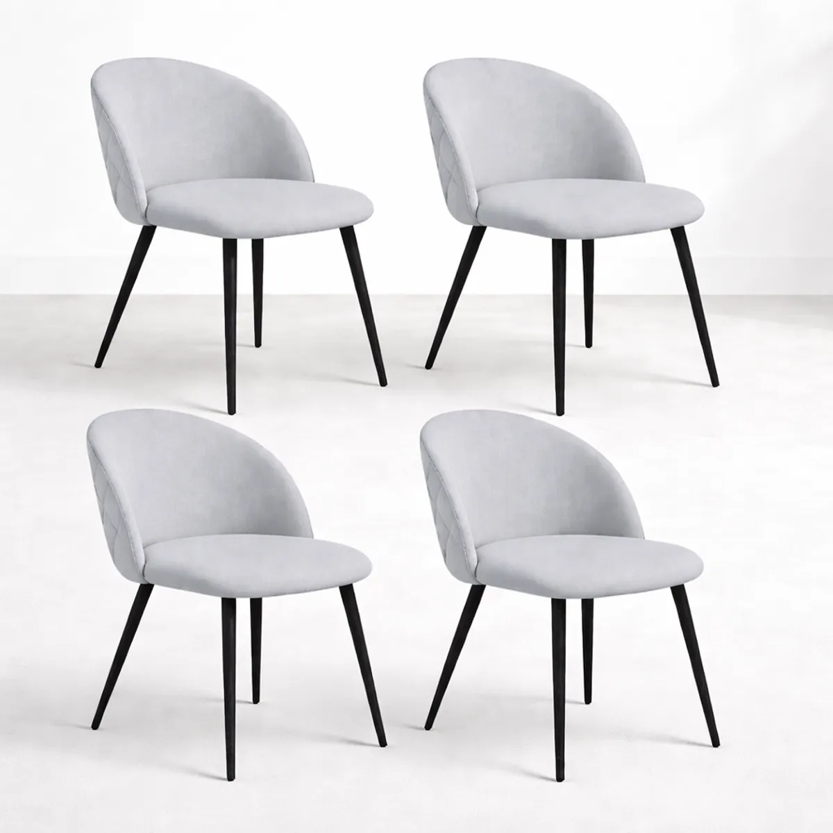 GENERICO - Pack 4 Sillas Tokio Lino Gris