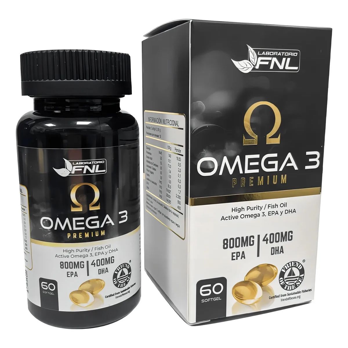 FNL - Omega 3 Premium Fnl 60 Softgel. 400mg Dha/ 800mg Epa