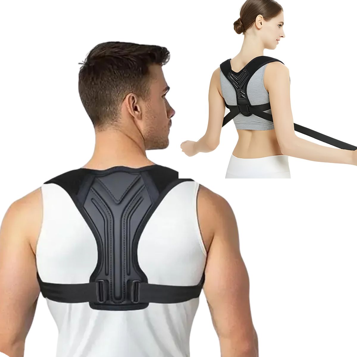 GENERICO - Corrector Postura Espalda Ajustable Soporte Espalda Unisex