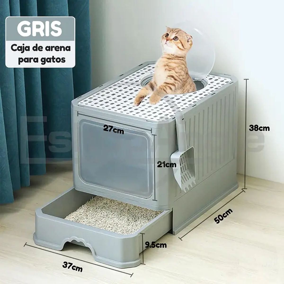 GENERICO - Arenero Gato Cerrado Baño Sanitario Con Tapa Y Pala