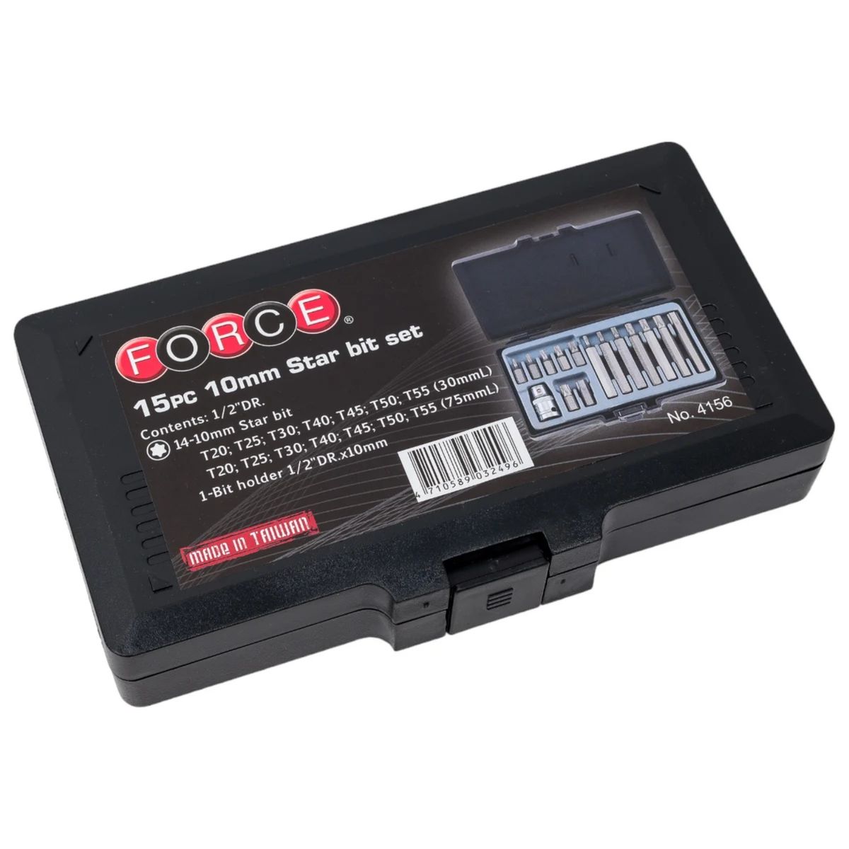 FORCE - Juego Puntas Torx Cortas y Largas T20 a T55 4156 Force