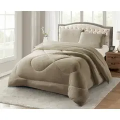 GENERICO - COBERTOR DE INVIERNO CON CHIPORRO PLUSH UNICOLOR KING SUAVE QUITA FRIO TF