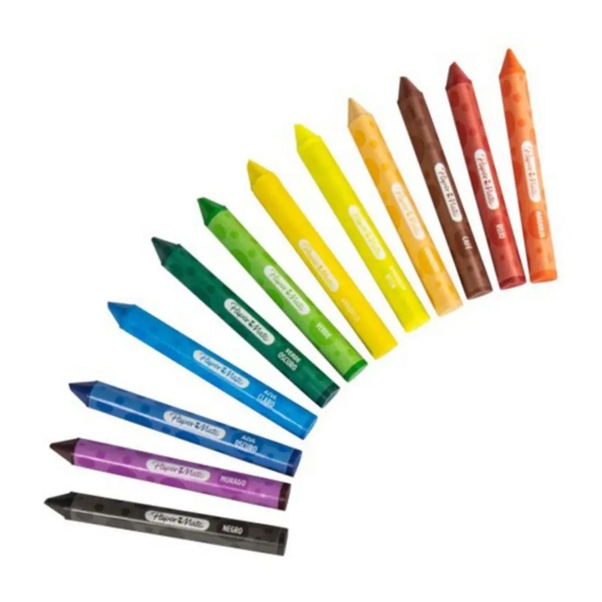 PAPER MATE - Lápices Cera Crayones Triangular PaperMate Grueso 12 Colores