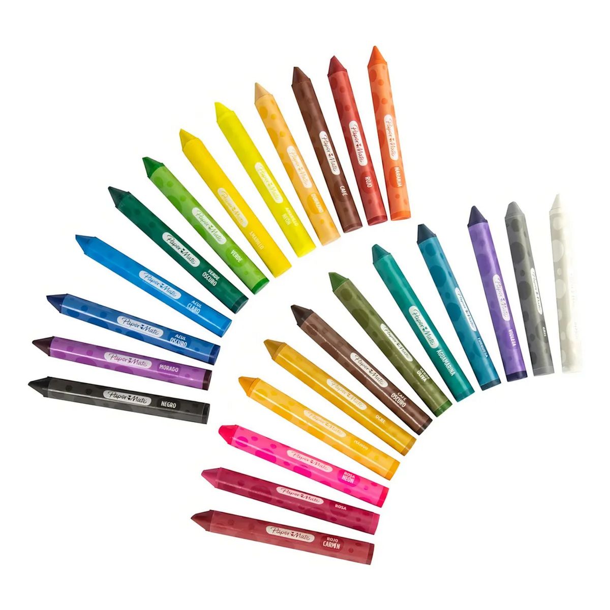 PAPER MATE - Lápices de Cera Crayones Triangular Papermate 24 Colores