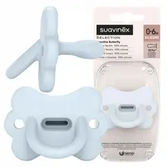 SUAVINEX - Chupete Todo Silicona Butterfly 0-6meses Celeste