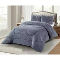 GENERICO - COBERTOR DE INVIERNO PELUDO CON CHIPORRO UNICOLOR KING SUAVE QUITA FRIO TF