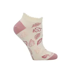 AZALEIA - Calcetín Algodón Mujer Ped St Flowers Beige