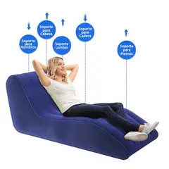 GENERICO - Sillón Sofá Inflable Lounge Ergonómico Flocado Terciopelo