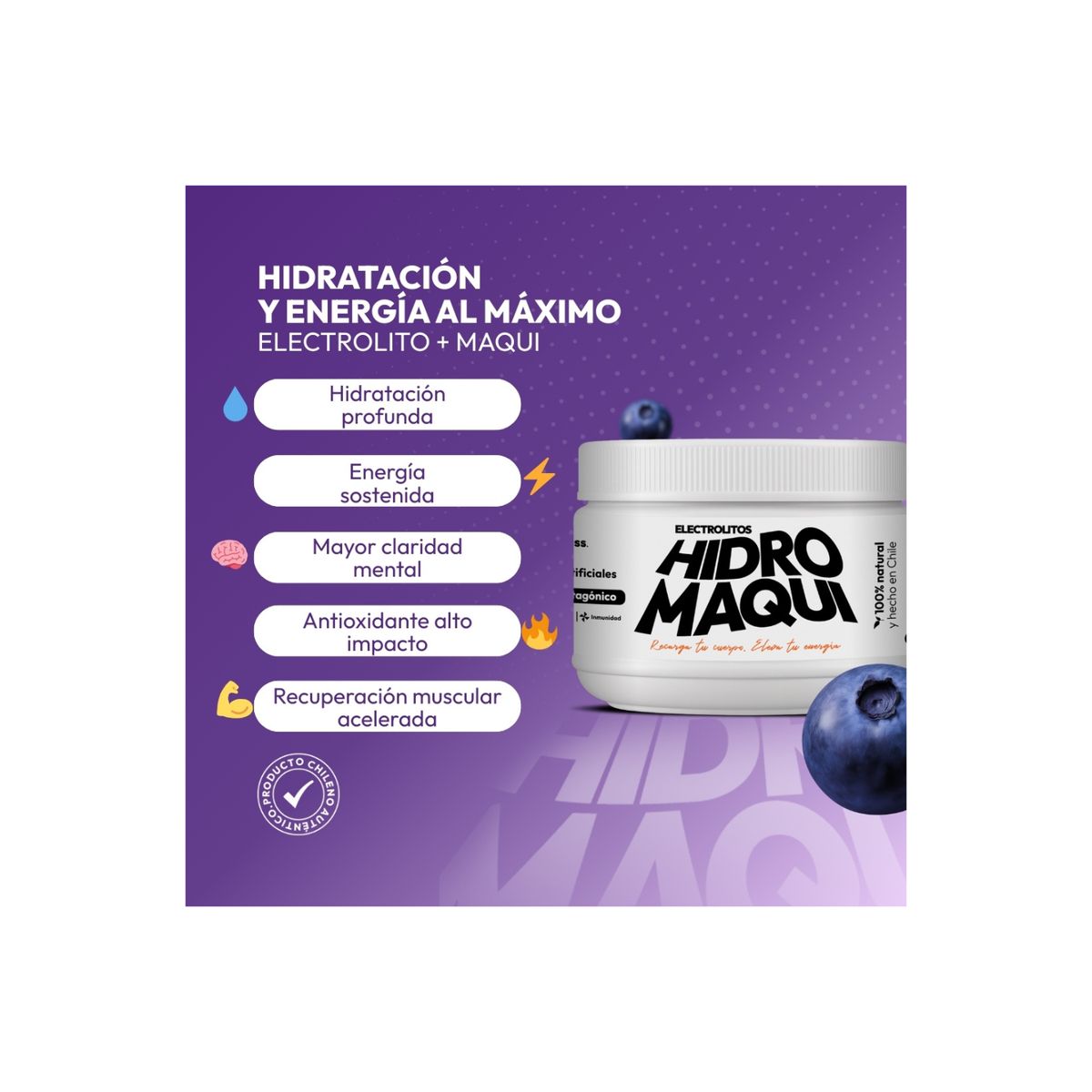 FISIOBISS - HIDROMAQUI – Electrolitos en Polvo para Hidratación Diaria 150 g