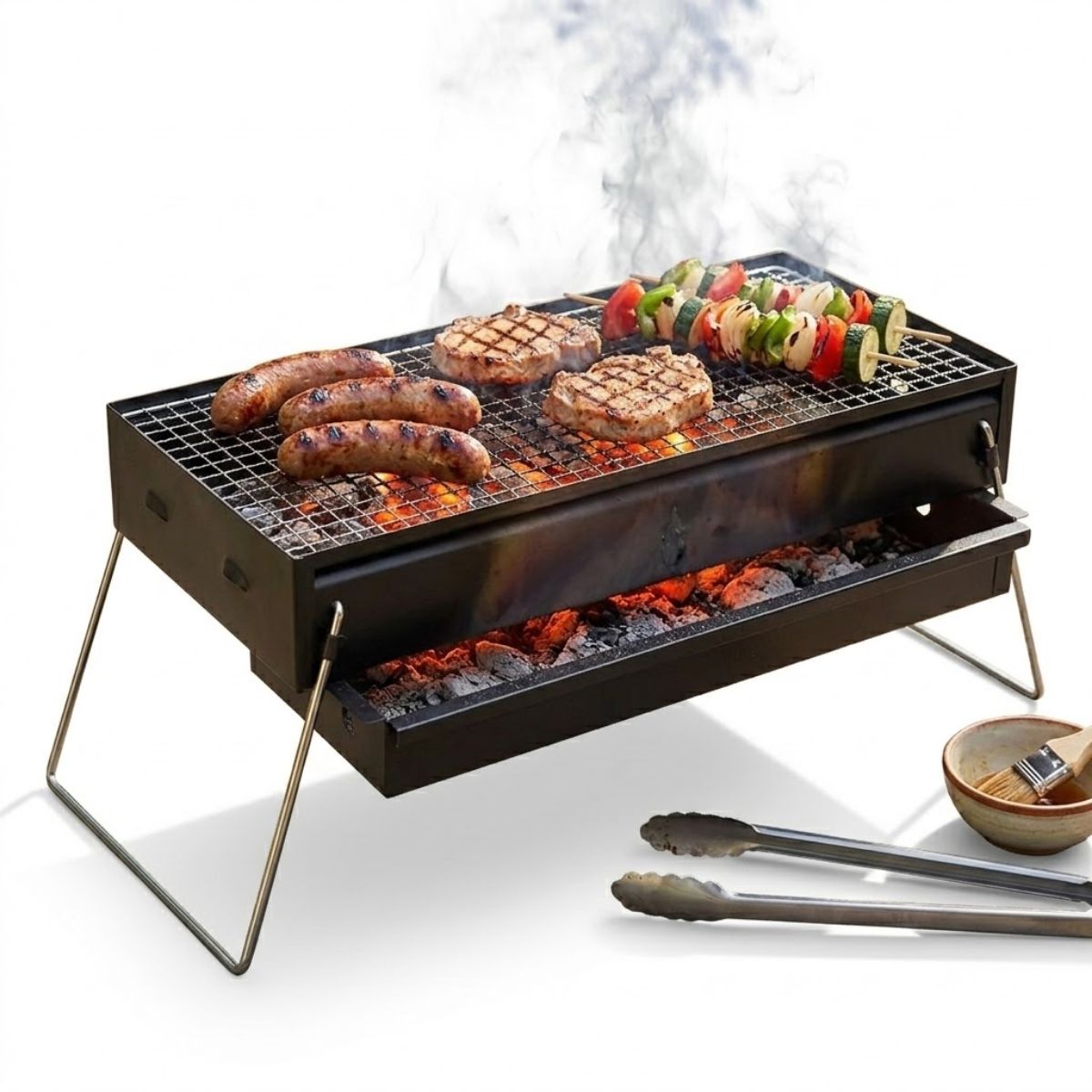 GENERICO - Parrilla A Carbón Portátil Plegable Para Camping Terraza Ir
