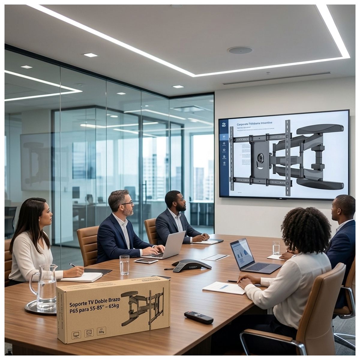 MALIK - Brazo Doble Reforzado P65 para TV 55-85 Pulgadas