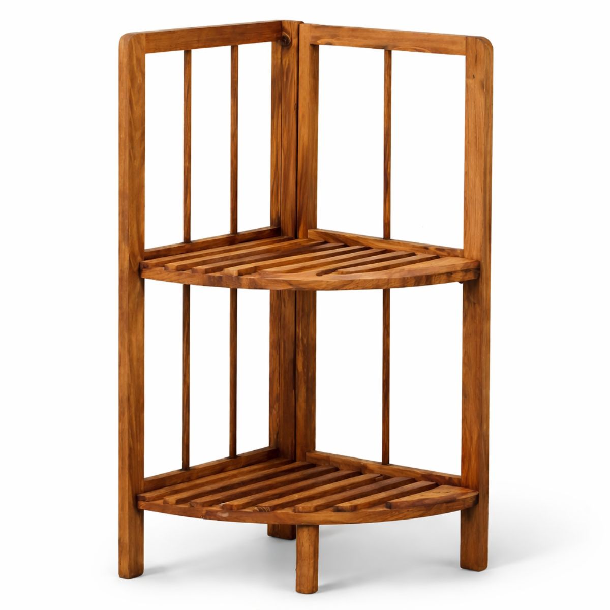 GENERICO - Repisa De Madera 2 Niveles Esquinera Plegable Multiuso