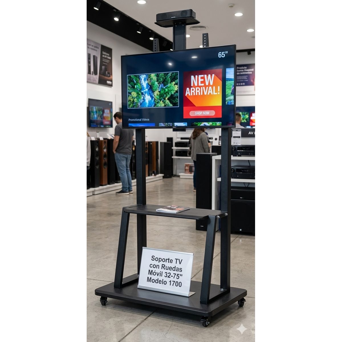 MALIK - Soporte de Piso con Ruedas para TV 32-75" 1700