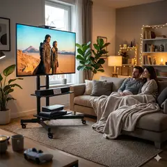 MALIK - Pedestal para TV 32-70 con Ruedas y Altura Regulable