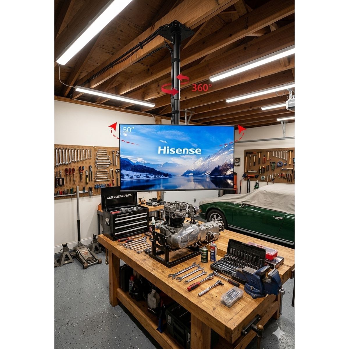 MALIK - Soporte Techo TV 26-60 VESA 400x400 Ajustable